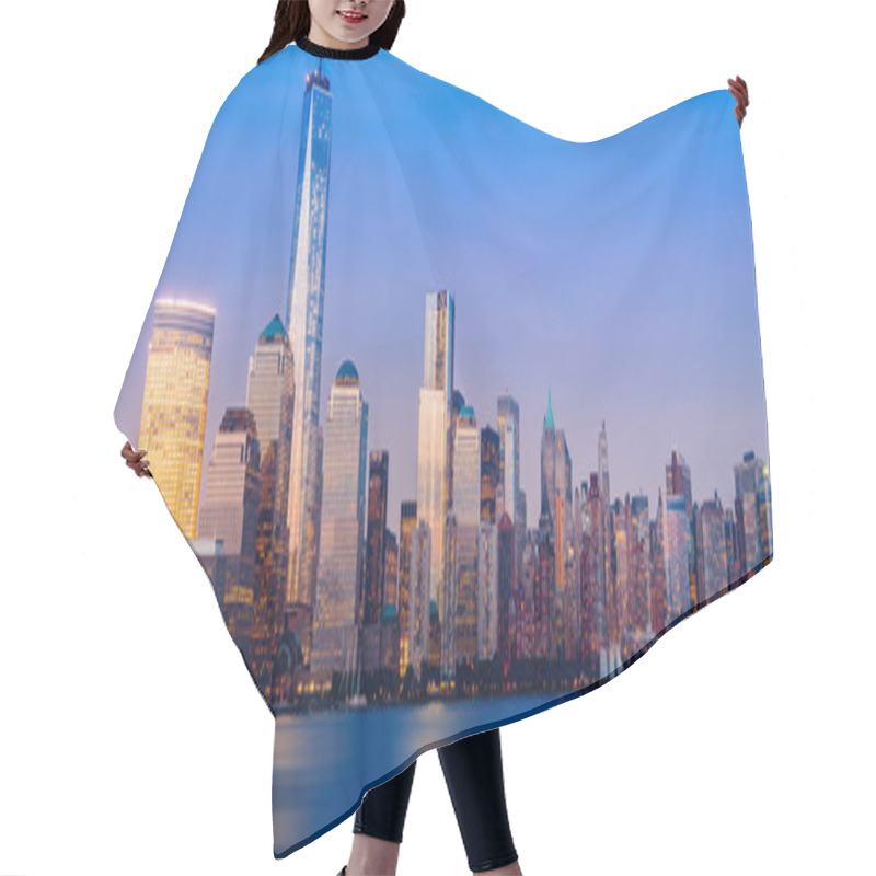 Personality  Skyline Of Lower Manhattan At Night Hair Cutting Cape