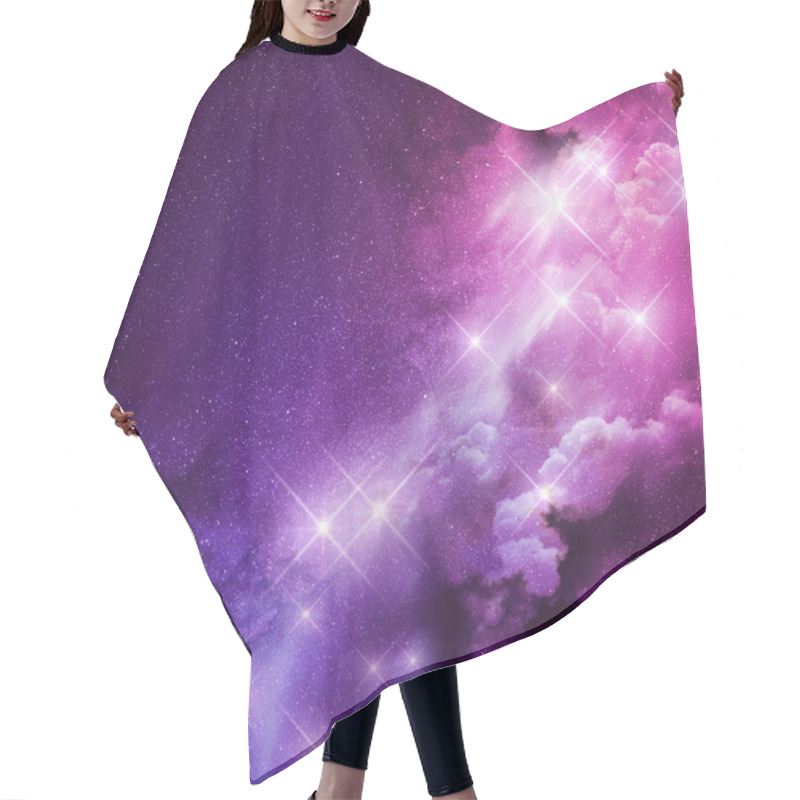 Personality  Pink And Purple Nebula Hair Cutting Cape