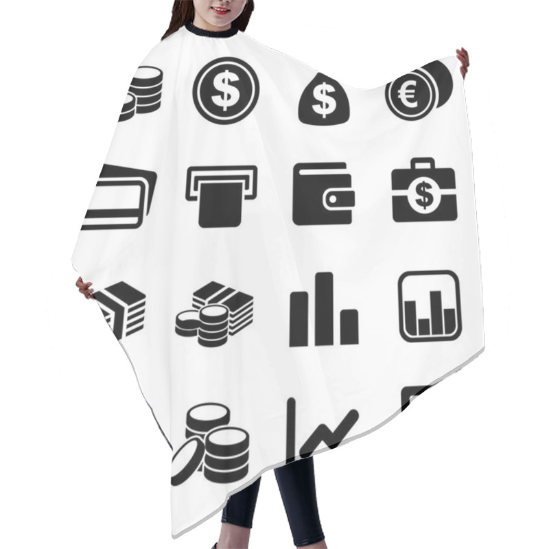 Personality  Money Icon Set Hair Cutting Cape