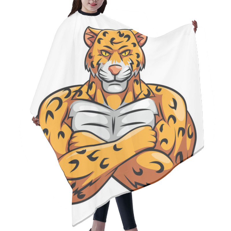 Personality  Big  Serious Cheetah Hair Cutting Cape