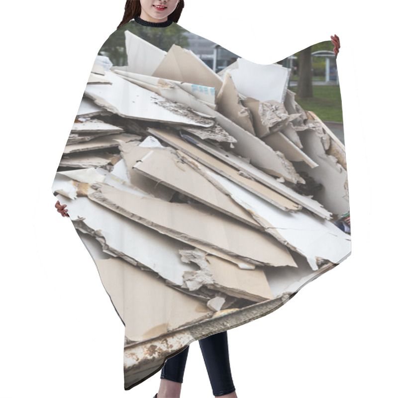 Personality  Rubble. Gypsum Boards In The Container Hair Cutting Cape