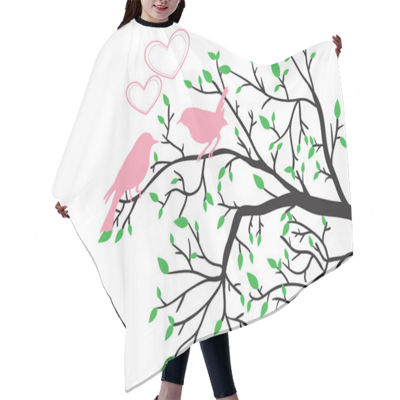 Personality  Spring Love Of Birds Hair Cutting Cape