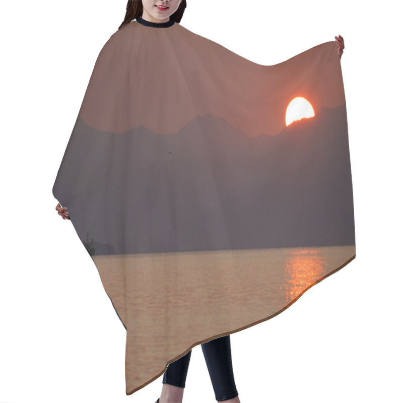 Personality  Sunset In Mountain. Hair Cutting Cape