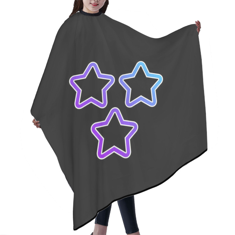 Personality  3 Stars Outlines Blue Gradient Vector Icon Hair Cutting Cape