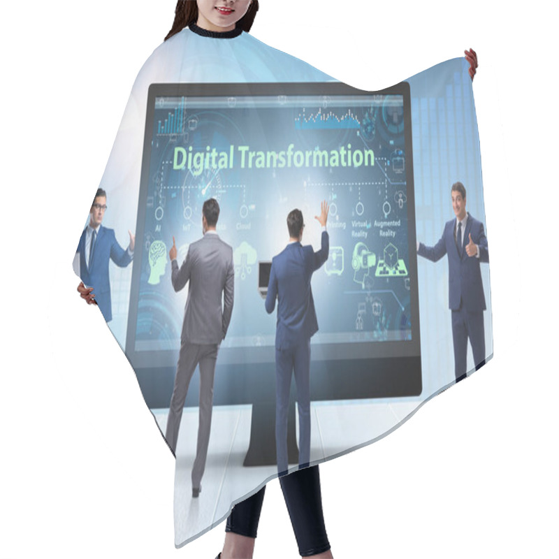 Personality  Digital Transformation And Digitalization Technology Concept Hair Cutting Cape