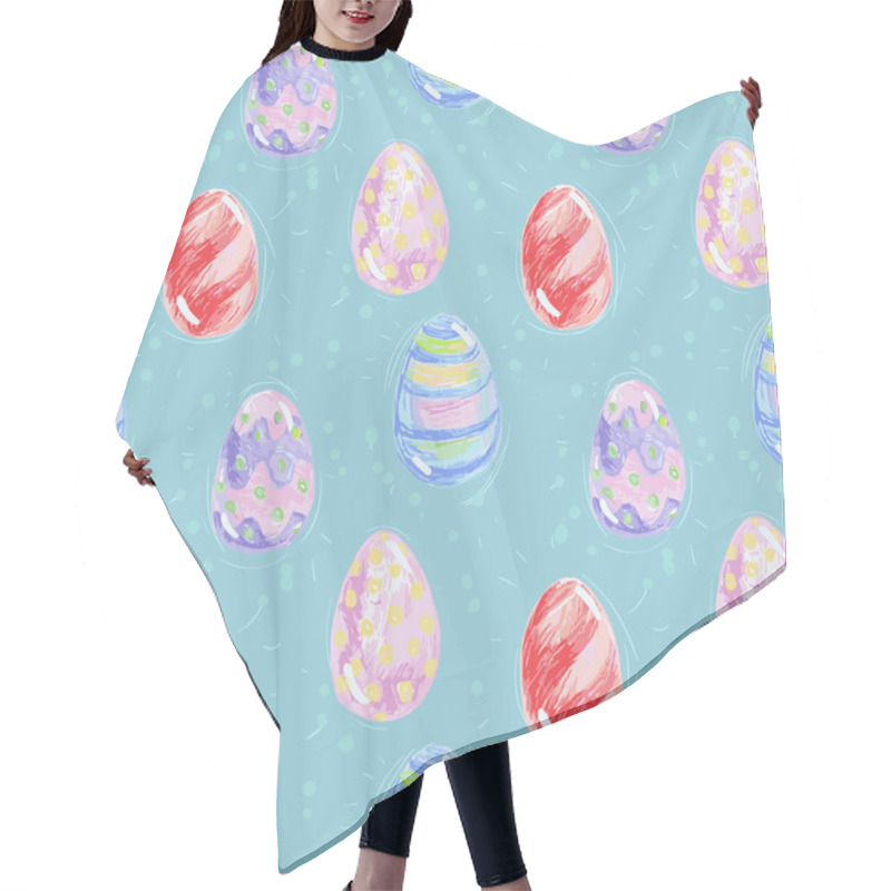 Personality  Seamless Pattern With Easter Eggs Hair Cutting Cape