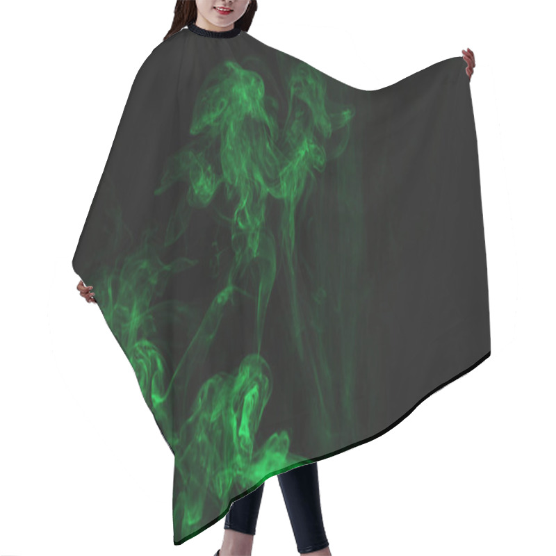 Personality  Abstract Mystical Texture With Green Smoke On Black  Hair Cutting Cape