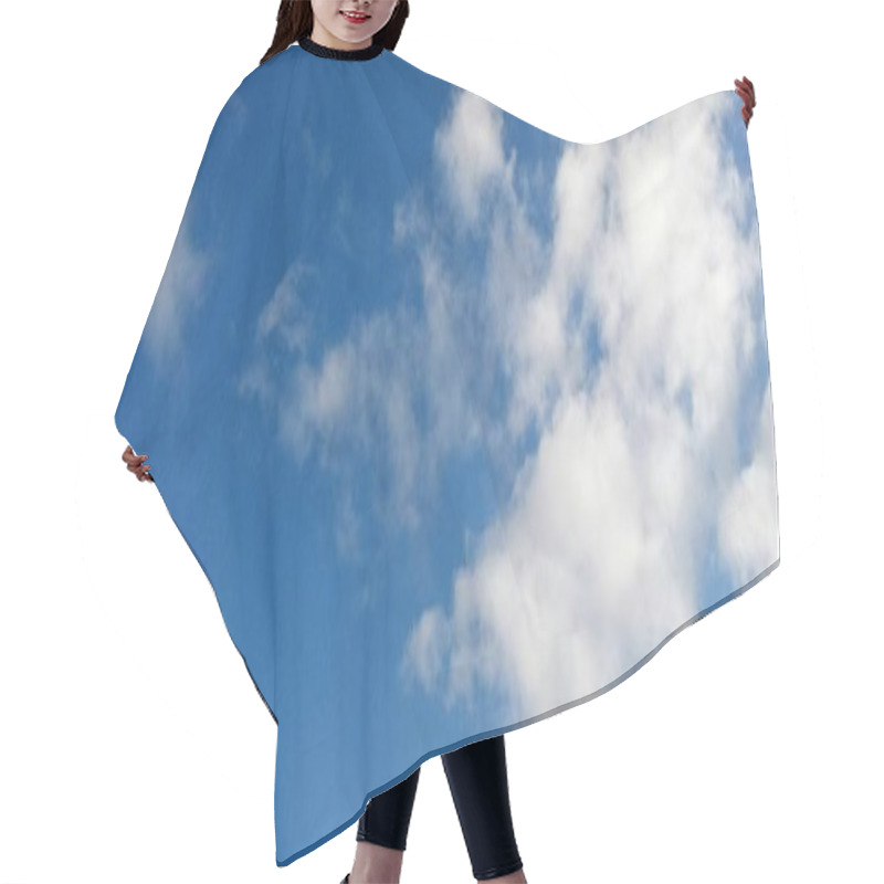 Personality  Many Large And Small White Clouds, Against The Blue Sky Hair Cutting Cape