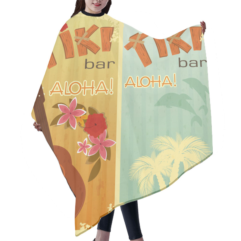 Personality  Two Cards For Tiki Bars Hair Cutting Cape