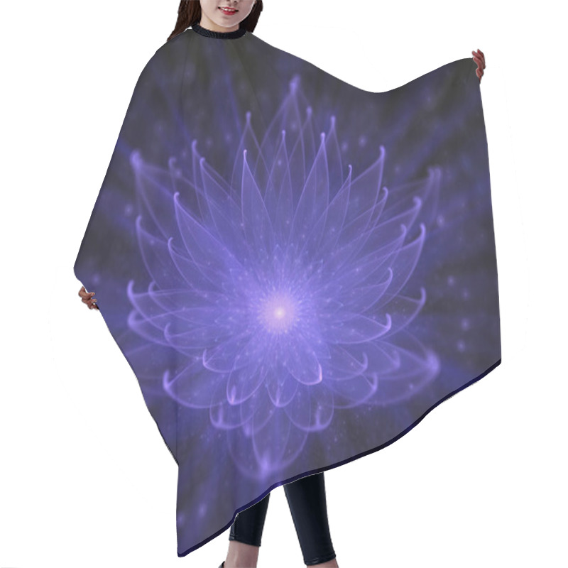 Personality  Water Lily, Radiant Blue Lotus With Rays Of Light Hair Cutting Cape