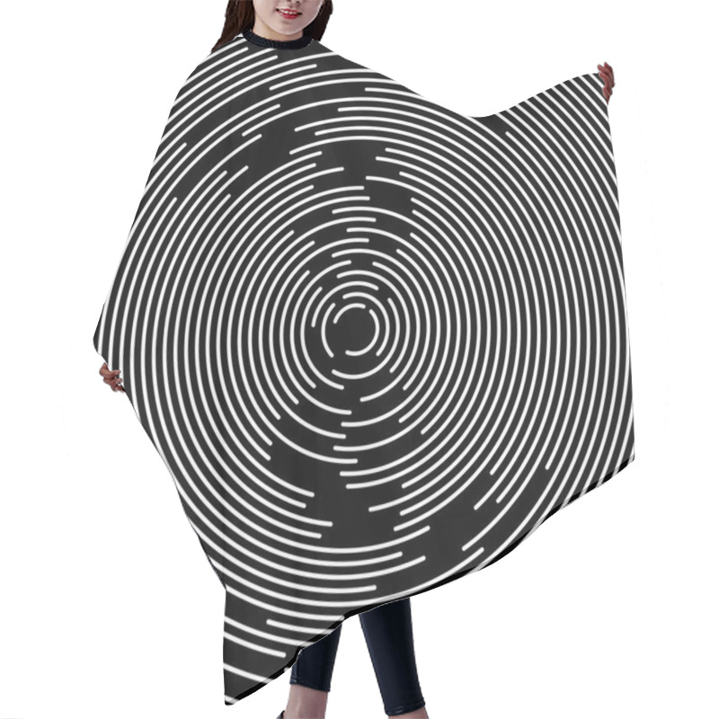 Personality  Concentric Circles Abstract Element. Hair Cutting Cape