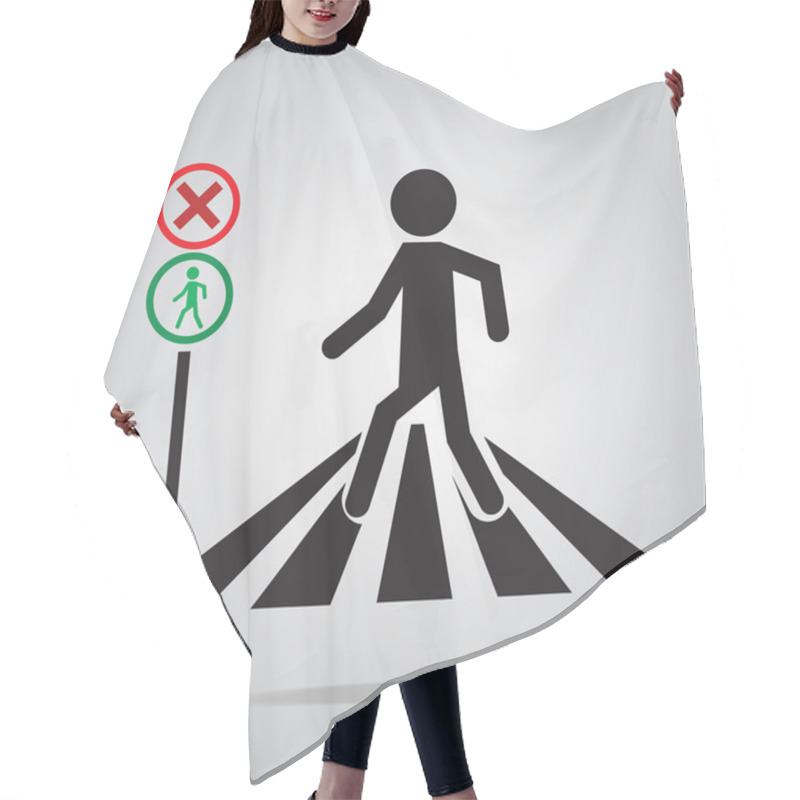 Personality  Pedestrian Crossing Sign, School Road Sign Illustration Hair Cutting Cape