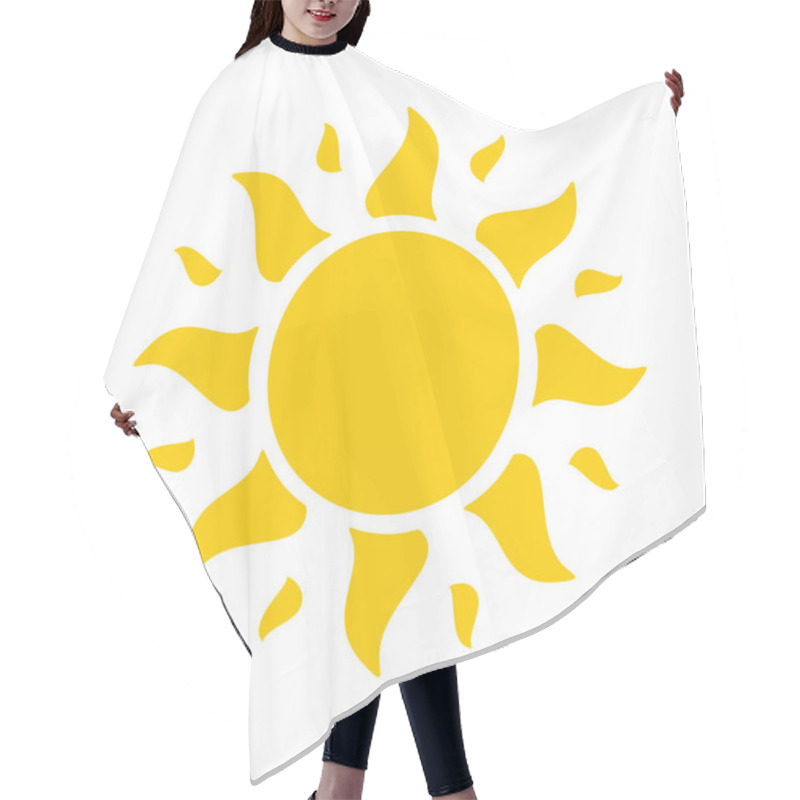 Personality  Sun Icon. The Silhouette Of The Sun Shining Brightly On A Spring Morning Hair Cutting Cape