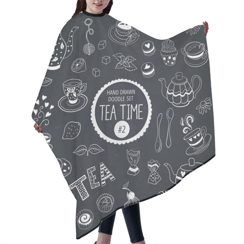 Personality  Tea Time Doodle Set Hair Cutting Cape