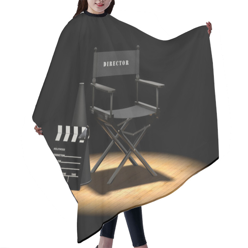 Personality  Director's Chair Under Spotlight Hair Cutting Cape