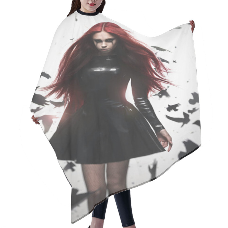 Personality  Beautiful Goth Mistress Evil Girl  Hair Cutting Cape