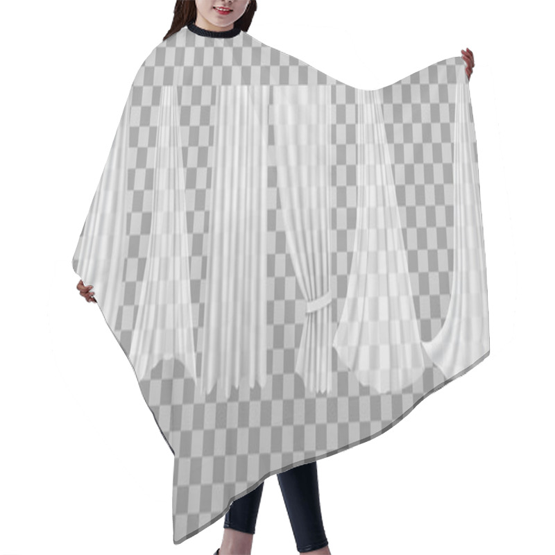 Personality  Big Collection Of Transparent Curtains. Vector Hair Cutting Cape