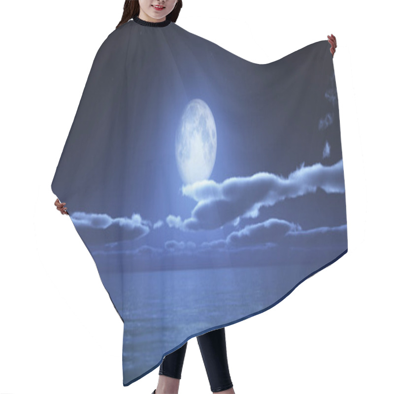 Personality  Ocean Full Moon Clouds Hair Cutting Cape