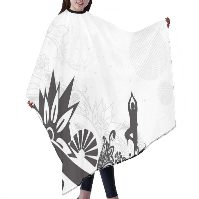 Personality  Yoga Illustration Hair Cutting Cape