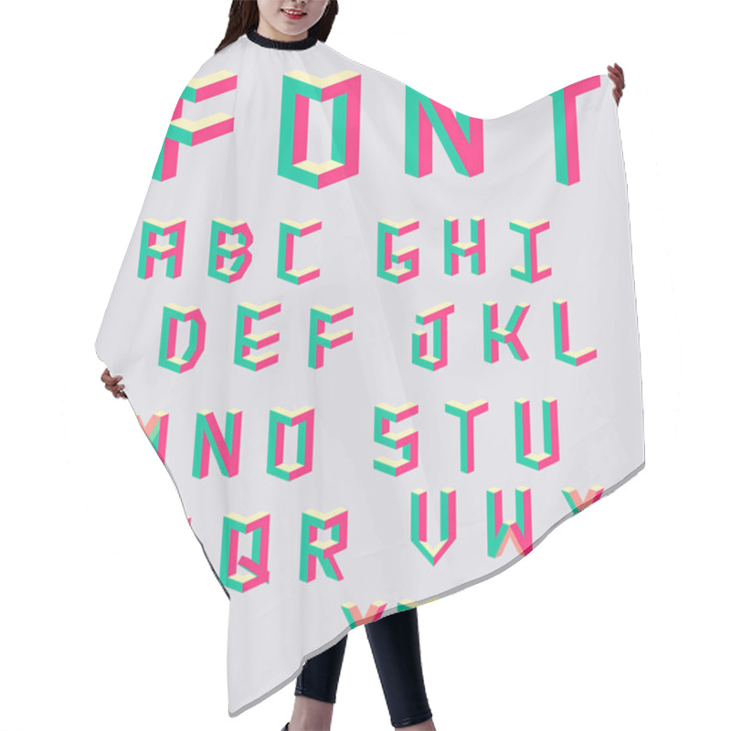 Personality  Vector Isometric Cubical Alphabet Hair Cutting Cape