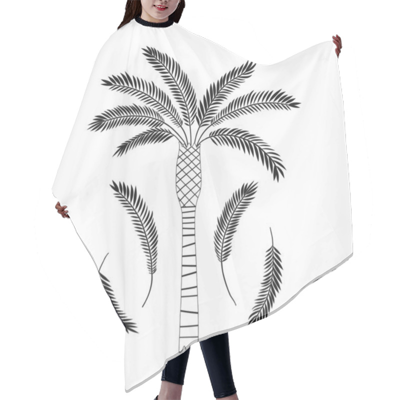 Personality  Decorative Palm Tree Leaves Isolated Illustration  Hair Cutting Cape