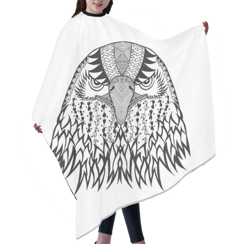 Personality  Zentangle Stylized Eagle Head. Sketch For Tattoo Or T-shirt. Hair Cutting Cape