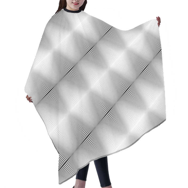 Personality  Design Seamless Diagonal Trellised Pattern Hair Cutting Cape