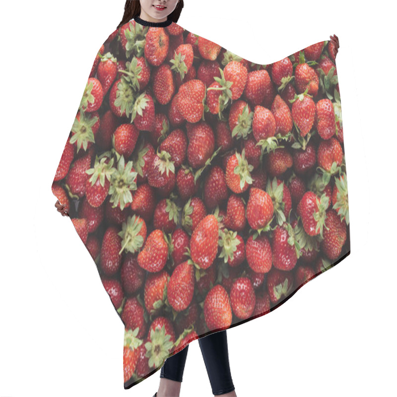 Personality  Full Frame Shot Of Ripe Strawberries For Background Hair Cutting Cape