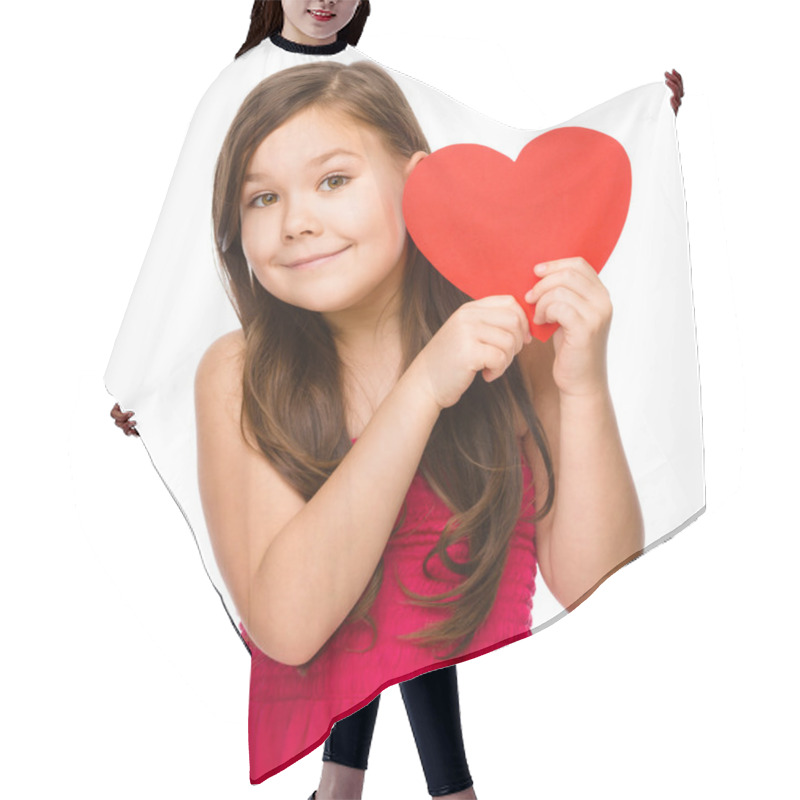 Personality  Portrait Of A Little Girl Hair Cutting Cape