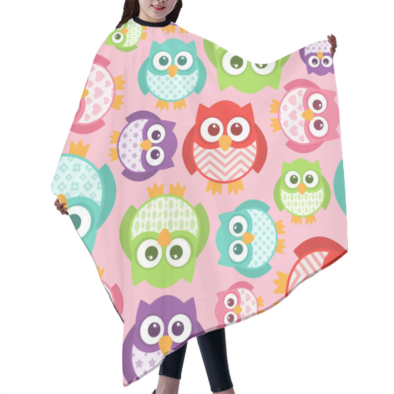 Personality  Cute Simple Cartoon Patterned Owls, Seamless Tile Hair Cutting Cape