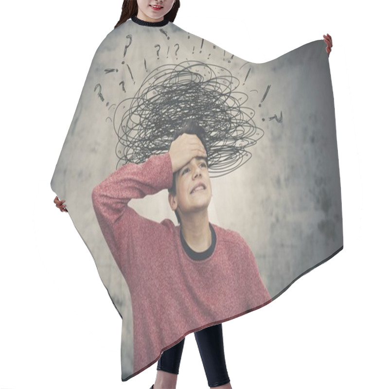 Personality  Young Teenager Confused With Problems And Questions Hair Cutting Cape