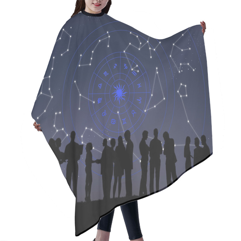 Personality  Silhouettes Of Business Group Hair Cutting Cape