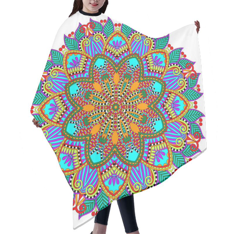 Personality  Mandala, Circle Decorative Spiritual Indian Symbol Of Lotus Hair Cutting Cape