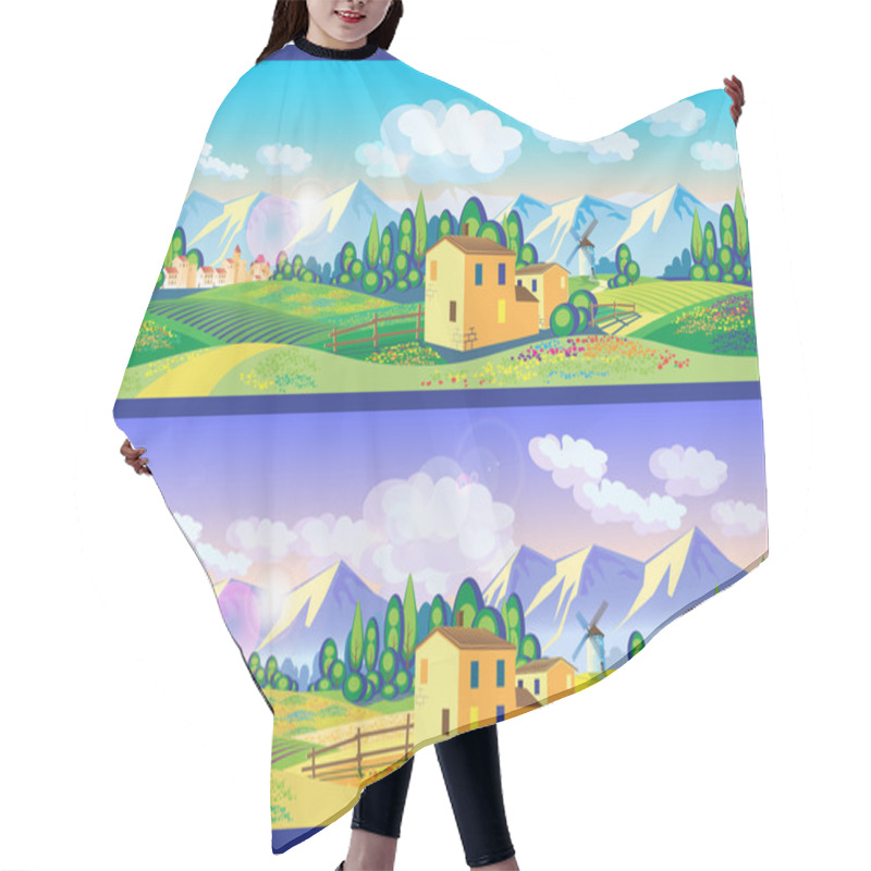 Personality  Countryside In The Spring And Summer Hair Cutting Cape