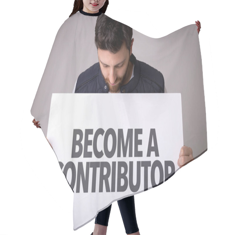 Personality  Paper With Sign Become Contributor Hair Cutting Cape