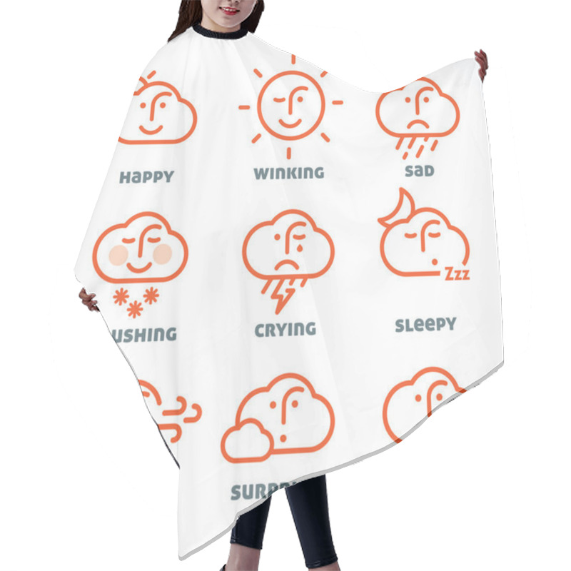 Personality  Vector Smile Icons Hair Cutting Cape