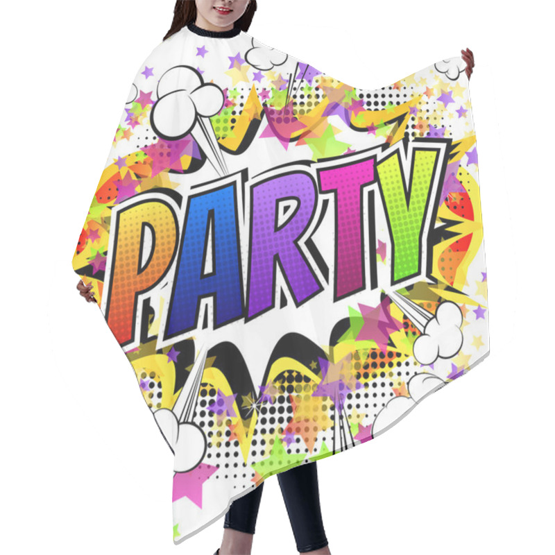 Personality  Party - Comic Book Style Card. Hair Cutting Cape