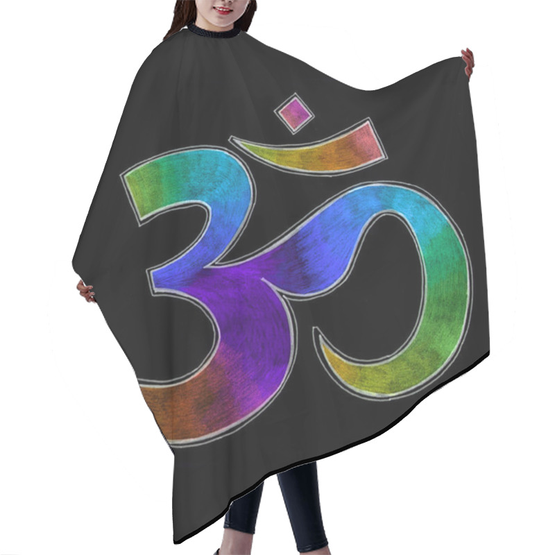 Personality  Ohm. Om Aum Symbol. Hair Cutting Cape