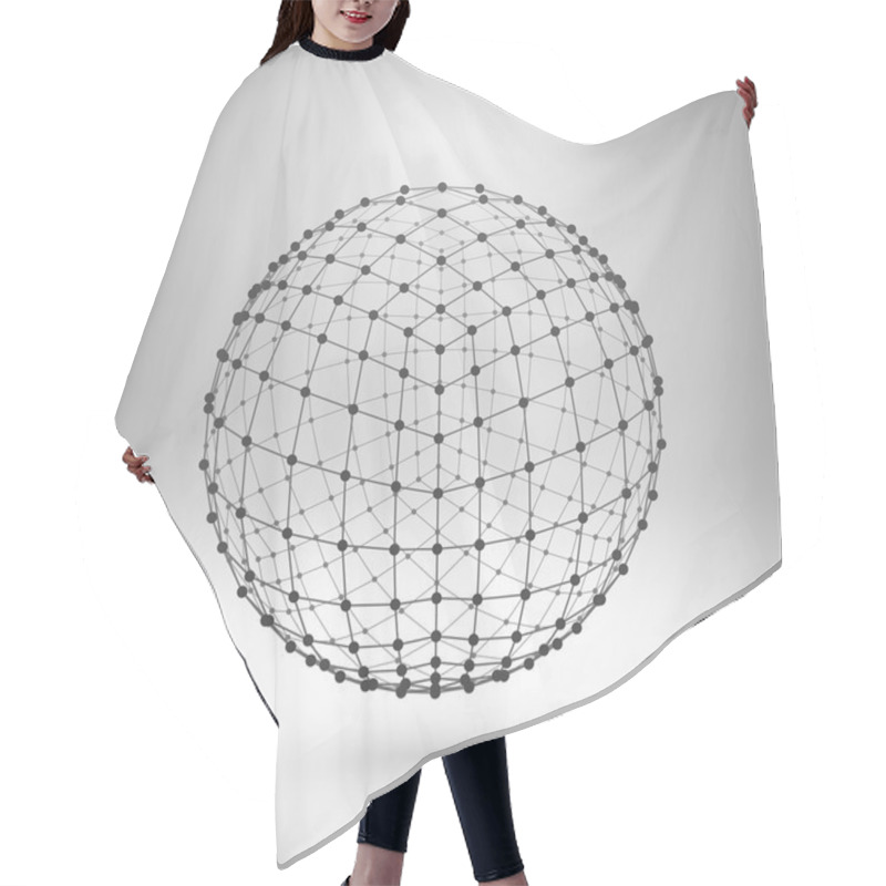 Personality  Wireframe Mesh Polygonal Sphere. Hair Cutting Cape