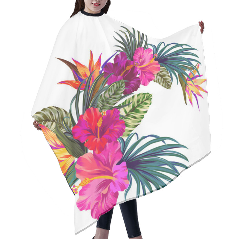 Personality  Vector Tropical Bouquet Hair Cutting Cape