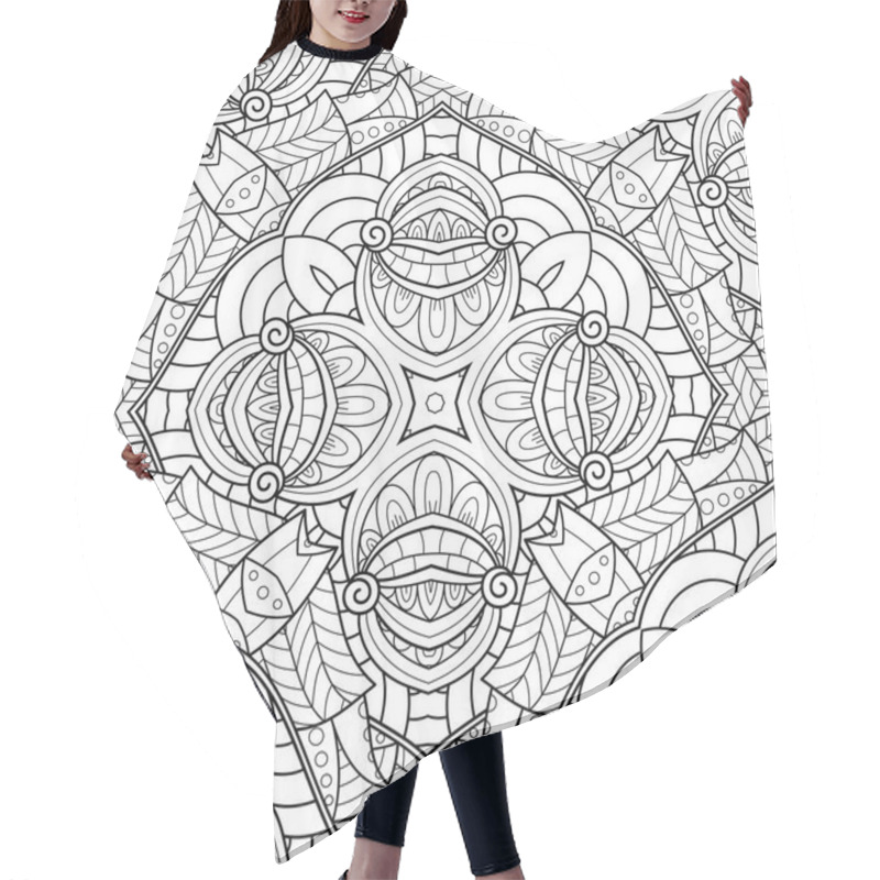 Personality  Vector Seamless Monochrome Pattern Hair Cutting Cape