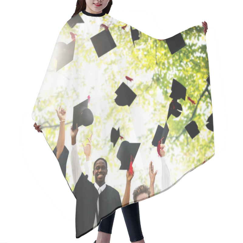 Personality  Students Celebrating Graduation Concept Hair Cutting Cape