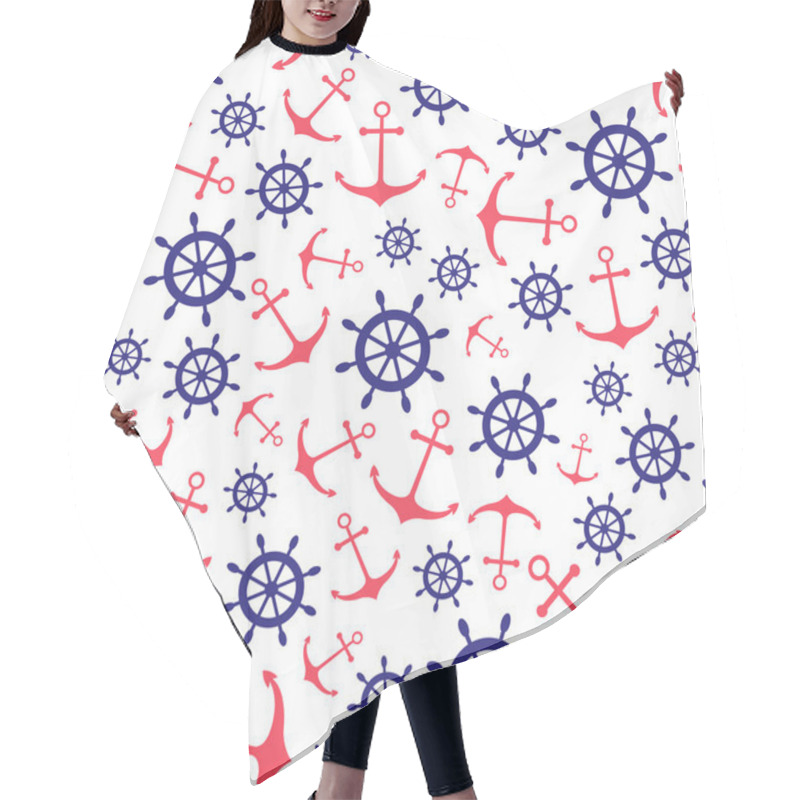 Personality  Seamless Nautical Pattern Hair Cutting Cape