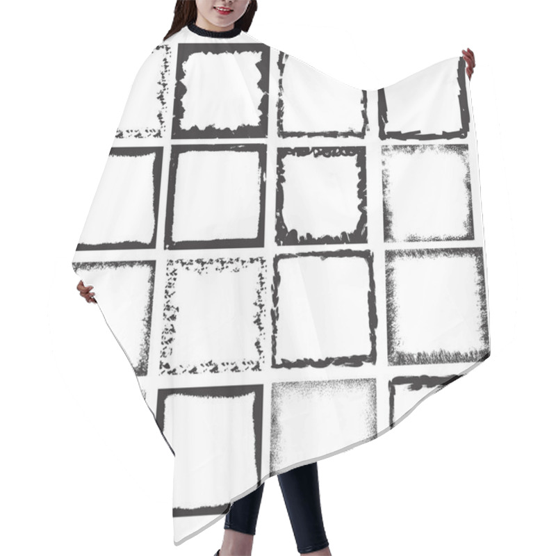 Personality  Square In Grungy Style For Your Design . Hair Cutting Cape