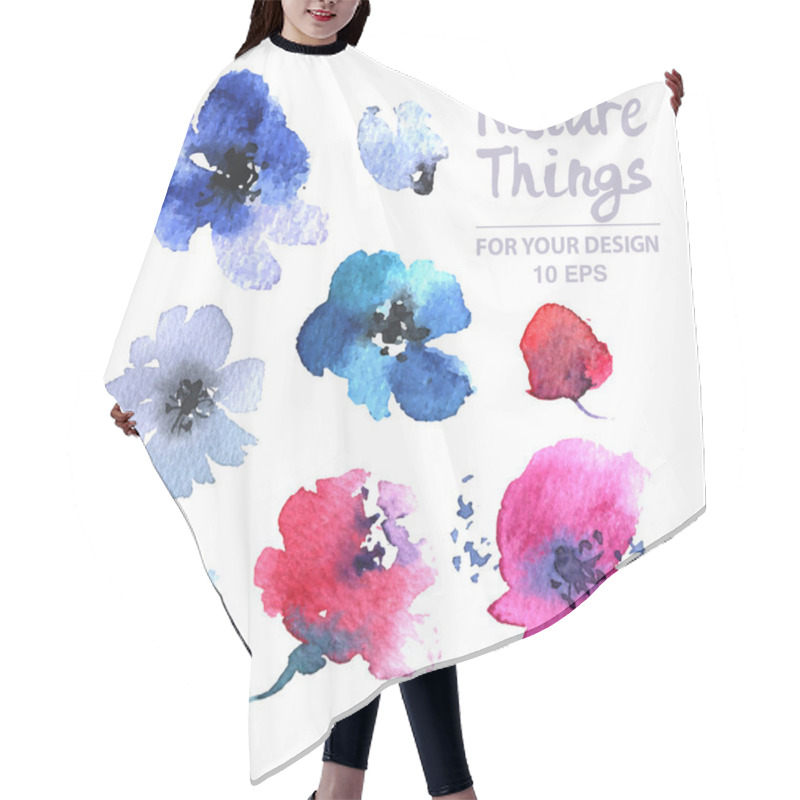 Personality  Floral Collection Of Painted Flowers Hair Cutting Cape