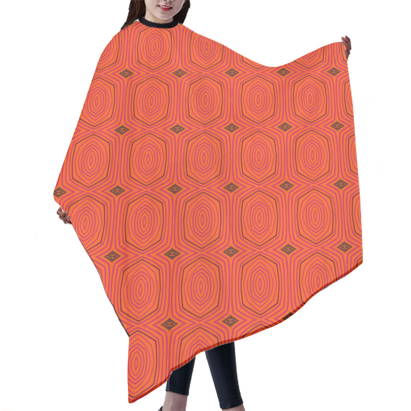 Personality  Retro Pattern With Oval Shapes In 1950s Style Hair Cutting Cape