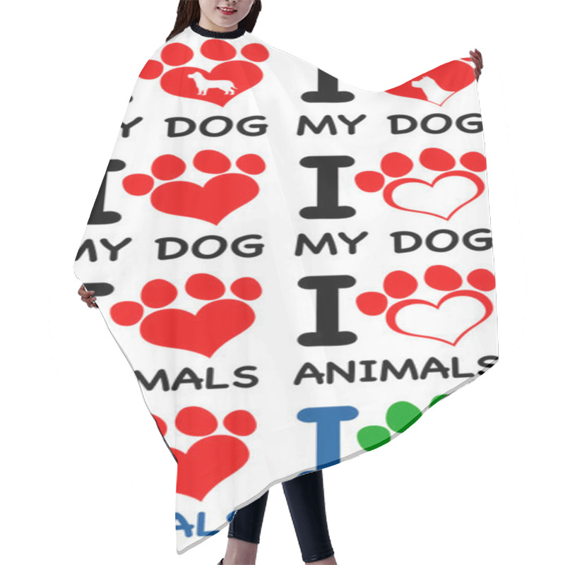 Personality  I Love My Dog And Animals Hair Cutting Cape