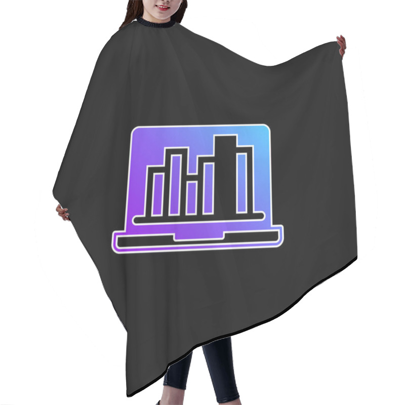 Personality  Analytics Blue Gradient Vector Icon Hair Cutting Cape