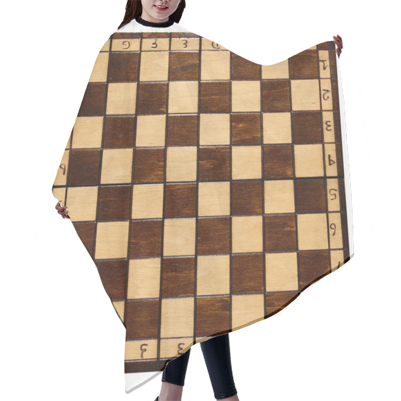 Personality  Old Wooden Chess Board Hair Cutting Cape