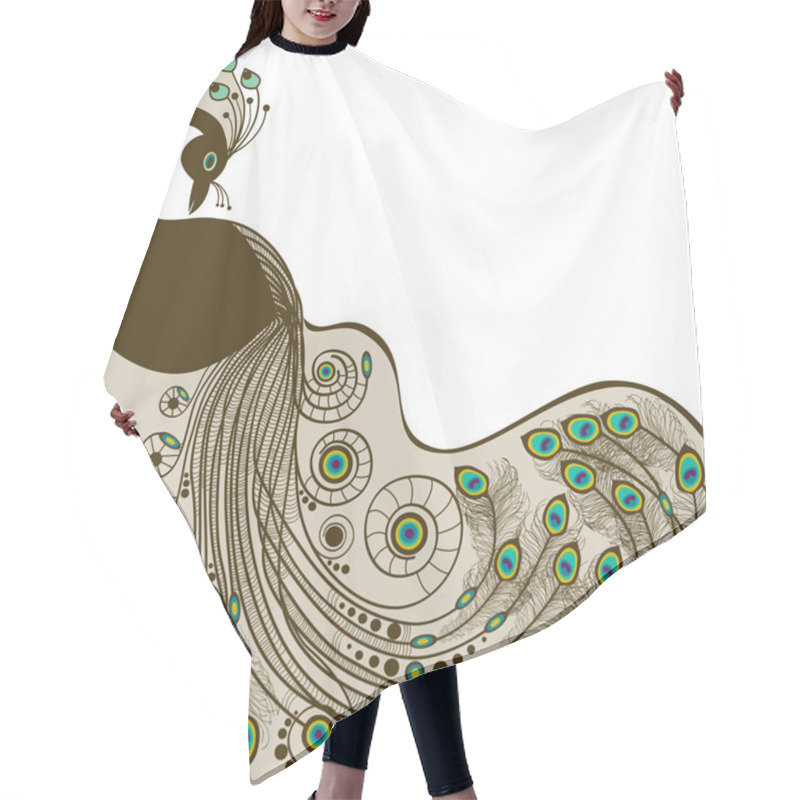 Personality  Peacock Card Hair Cutting Cape